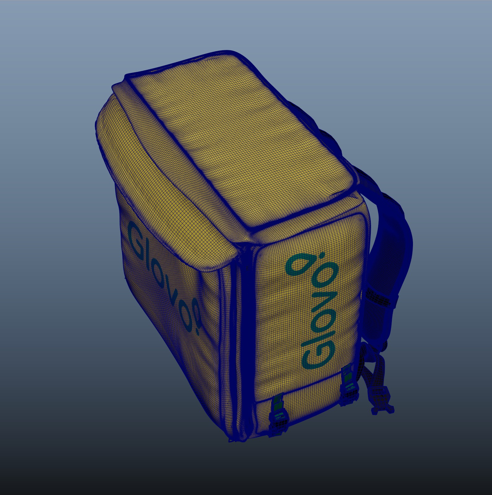 Food Delivery Bag - Glovo Box- PBR Materials - Rigged - Maya 3D model_15