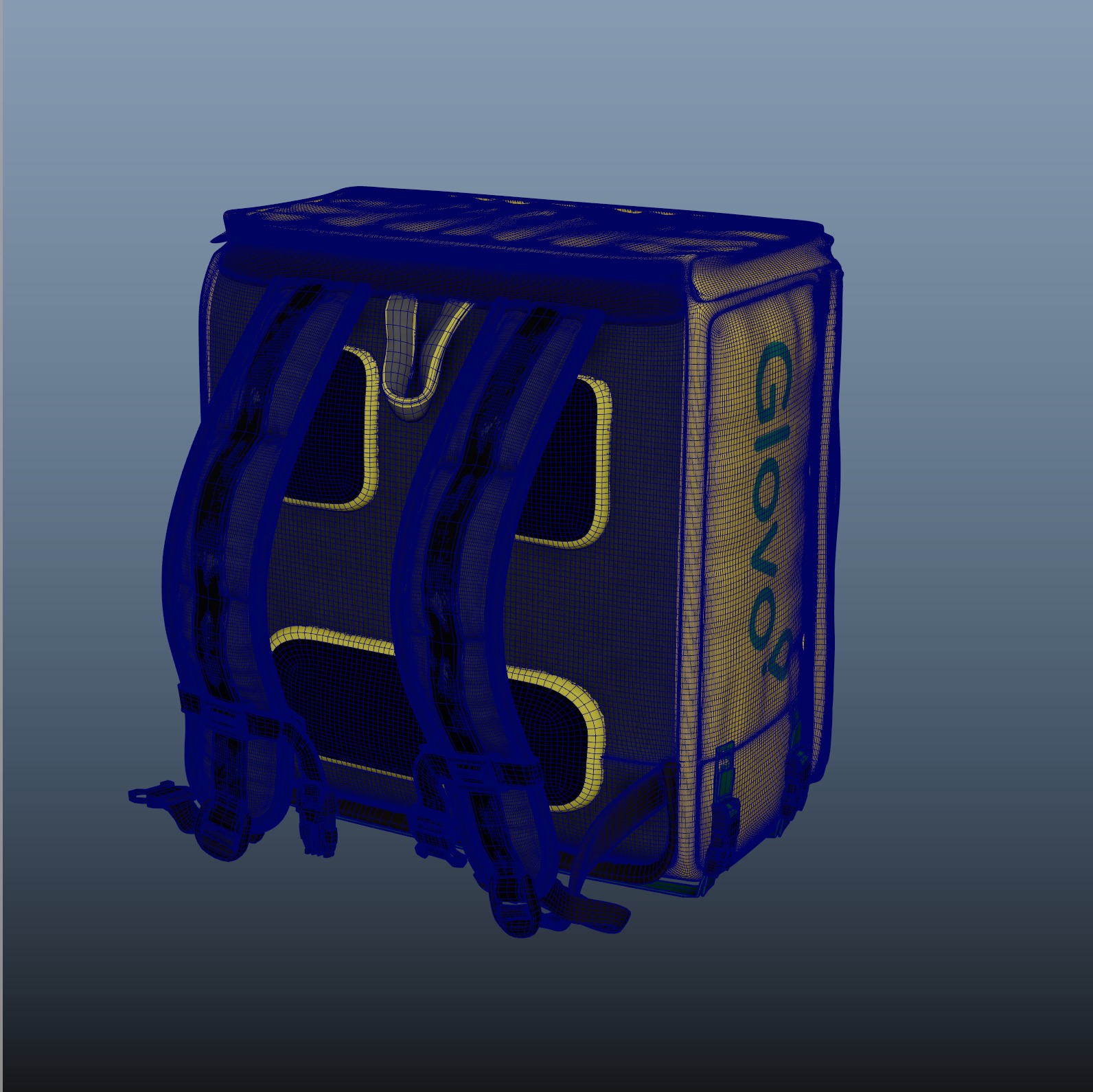 Food Delivery Bag - Glovo Box- PBR Materials - Rigged - Maya 3D model_13