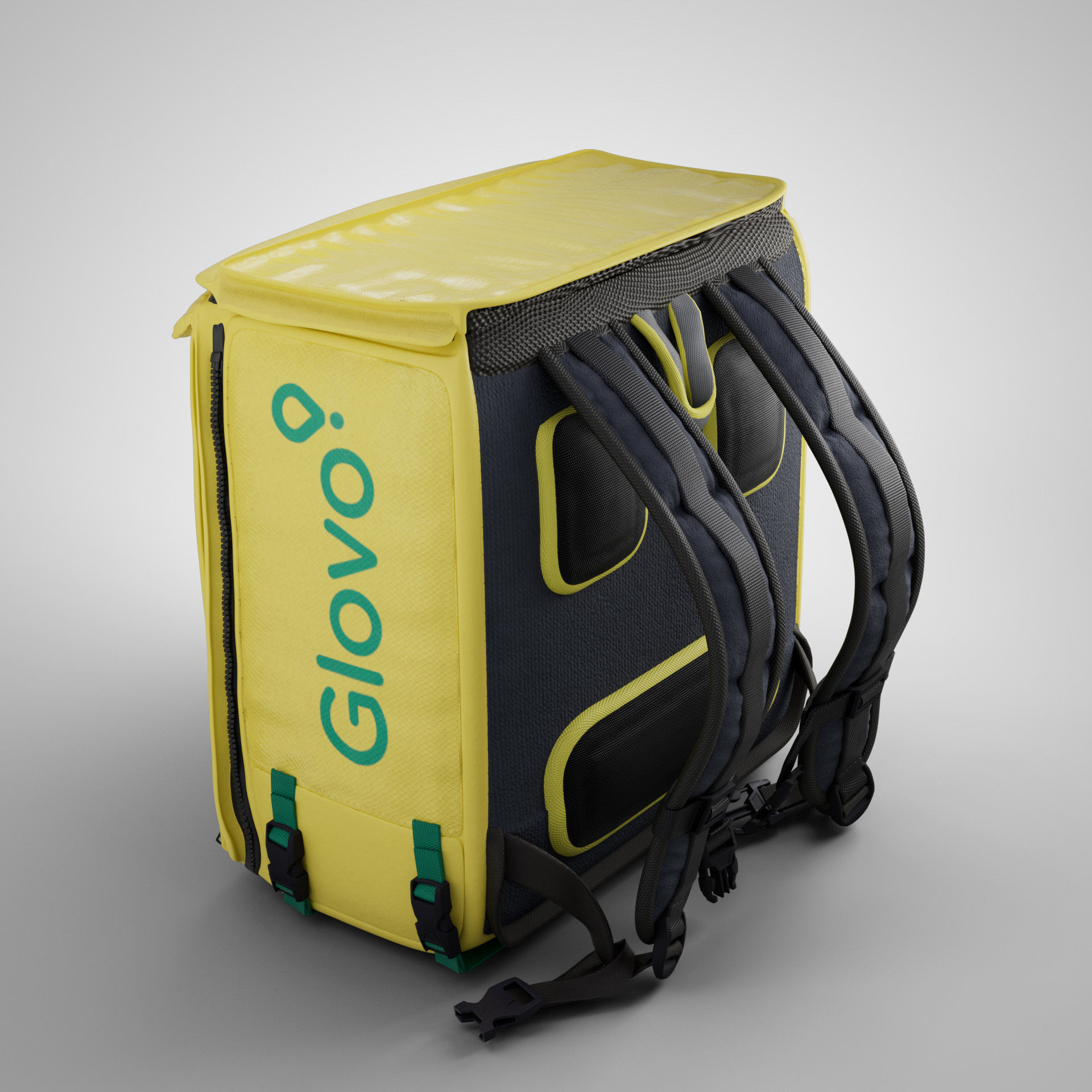 Food Delivery Bag - Glovo Box- PBR Materials - Rigged - Maya 3D model_2