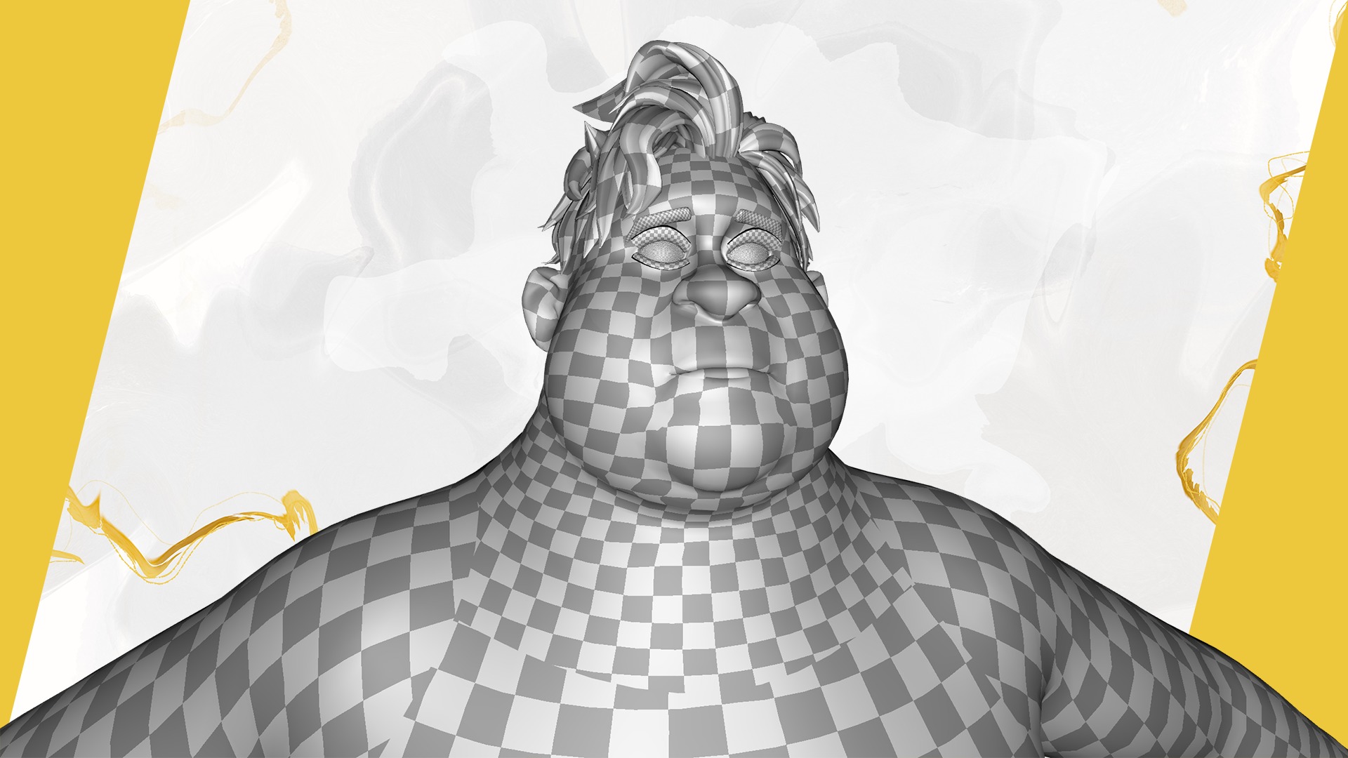 Chubby  Stylized Wrestling Warrior Ready for Fight Low-poly 3D model_30