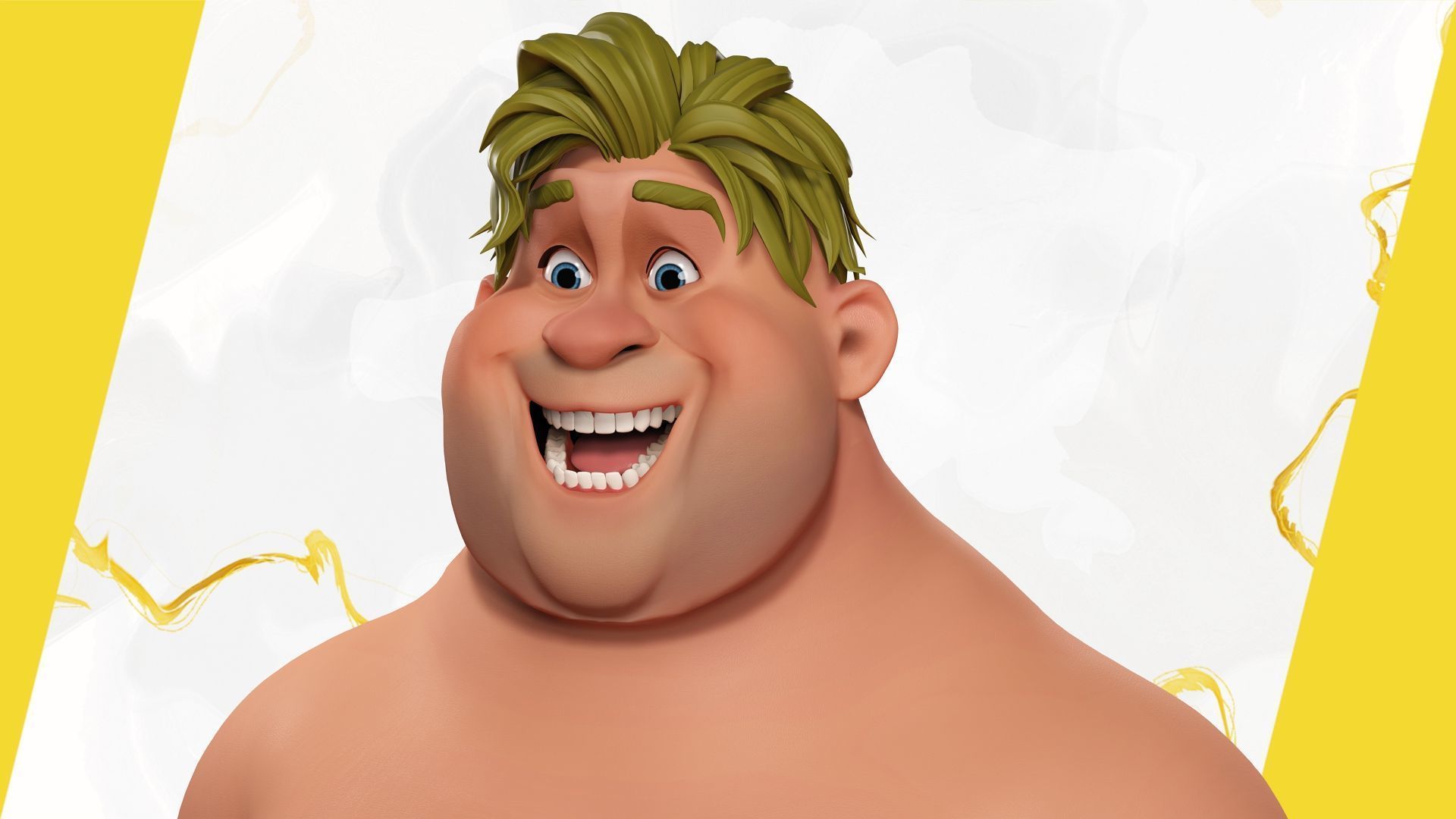 Chubby  Stylized Wrestling Warrior Ready for Fight Low-poly 3D model_9