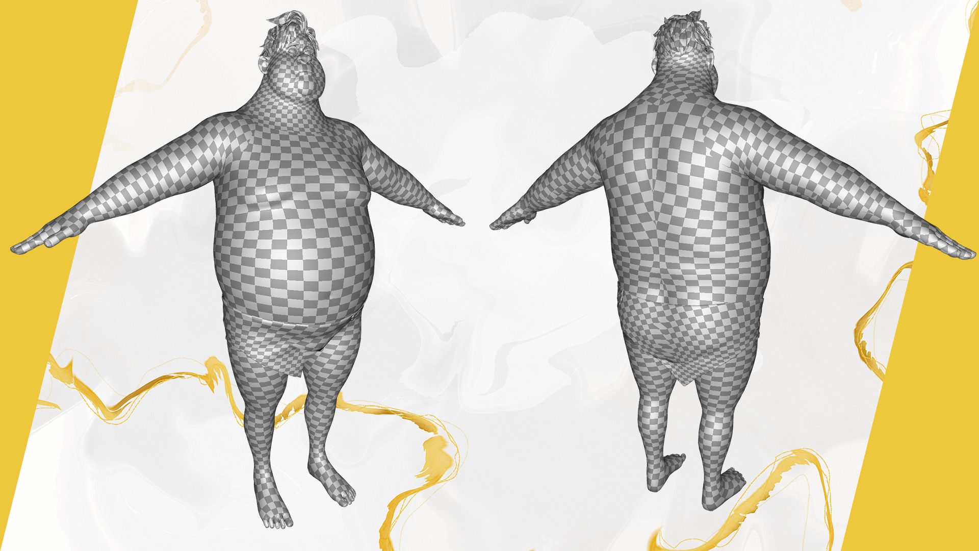 Chubby  Stylized Wrestling Warrior Ready for Fight Low-poly 3D model_29