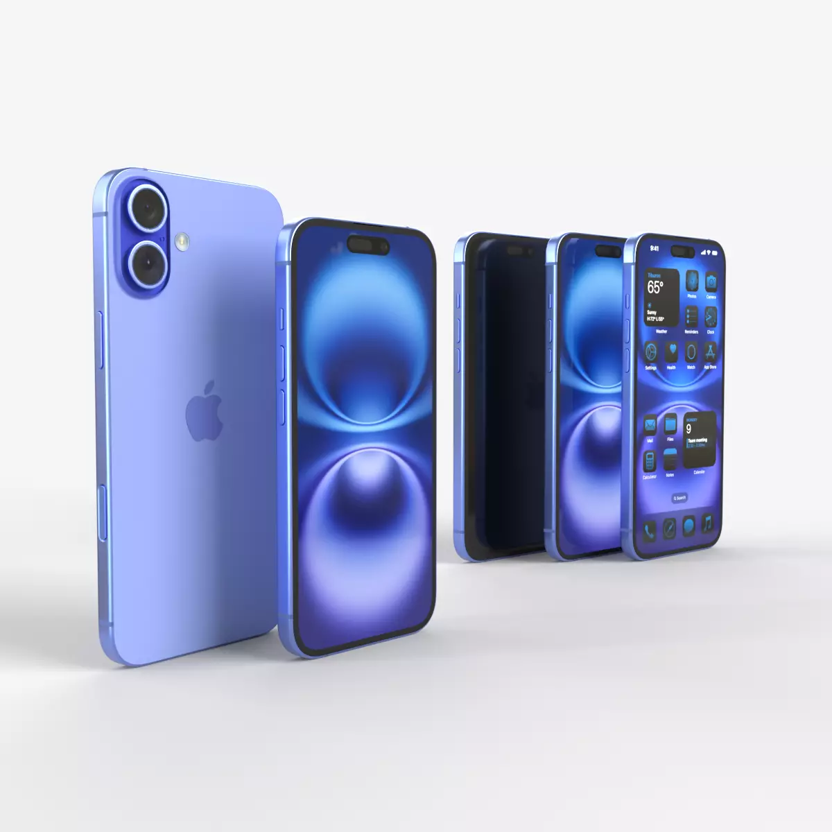 Apple iPhone 16 and 16 Plus Ultramarine 3D model