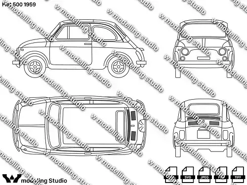 Fiat 500 1959 blueprint