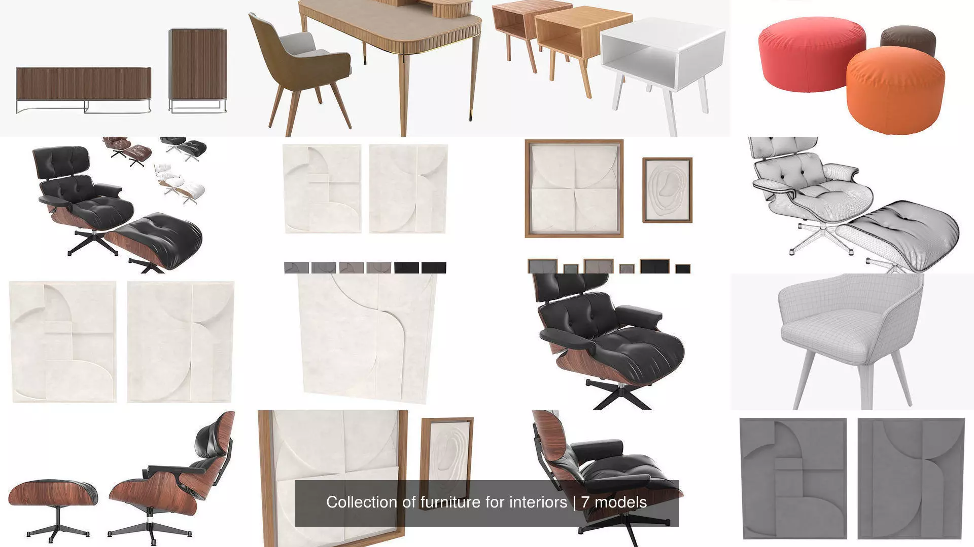 Collection of furniture for interiors _0
