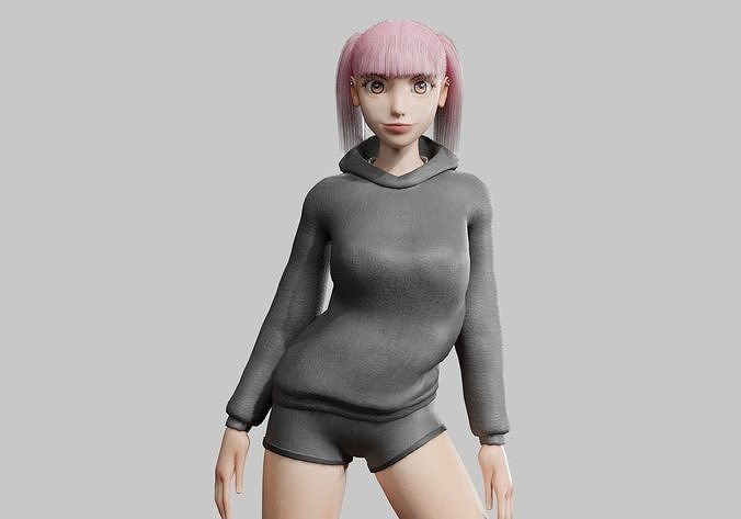 sweet Basic Woman V24493  Low-poly 3D model