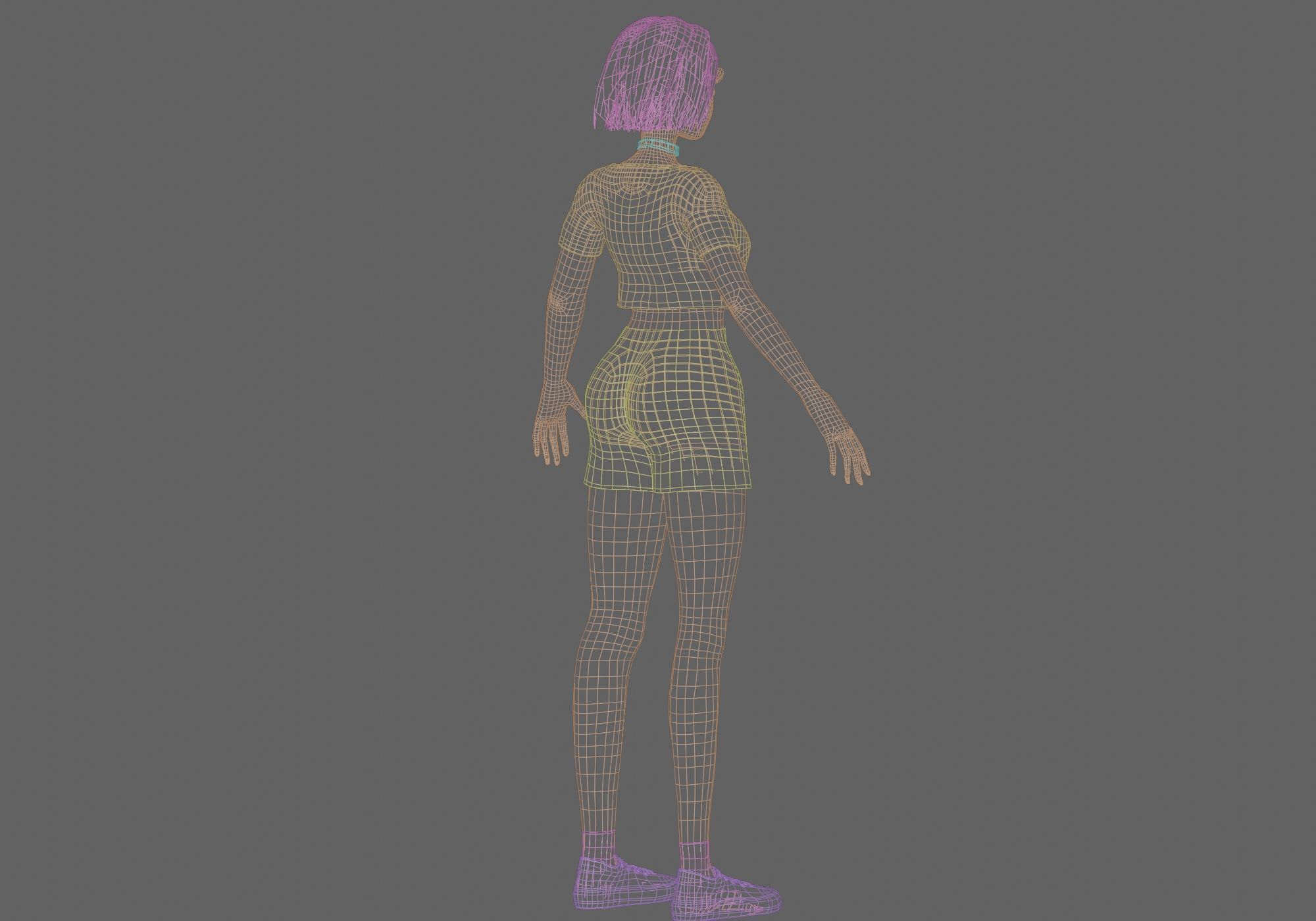 Standard Pretty woman V29159  Low-poly 3D model_12