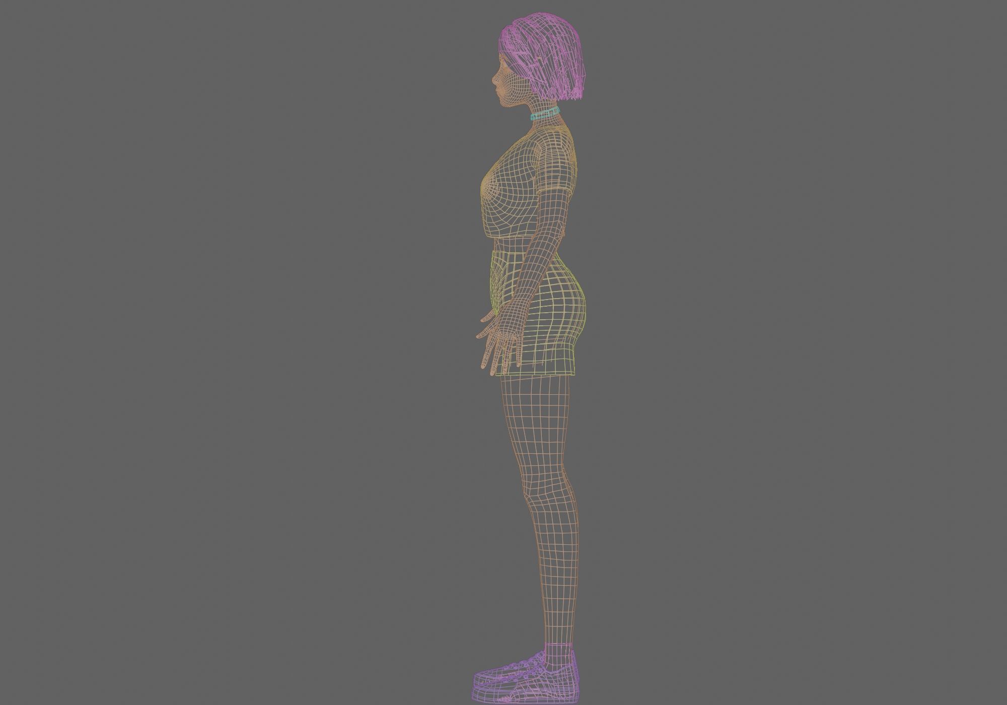 Standard Pretty woman V29159  Low-poly 3D model_14