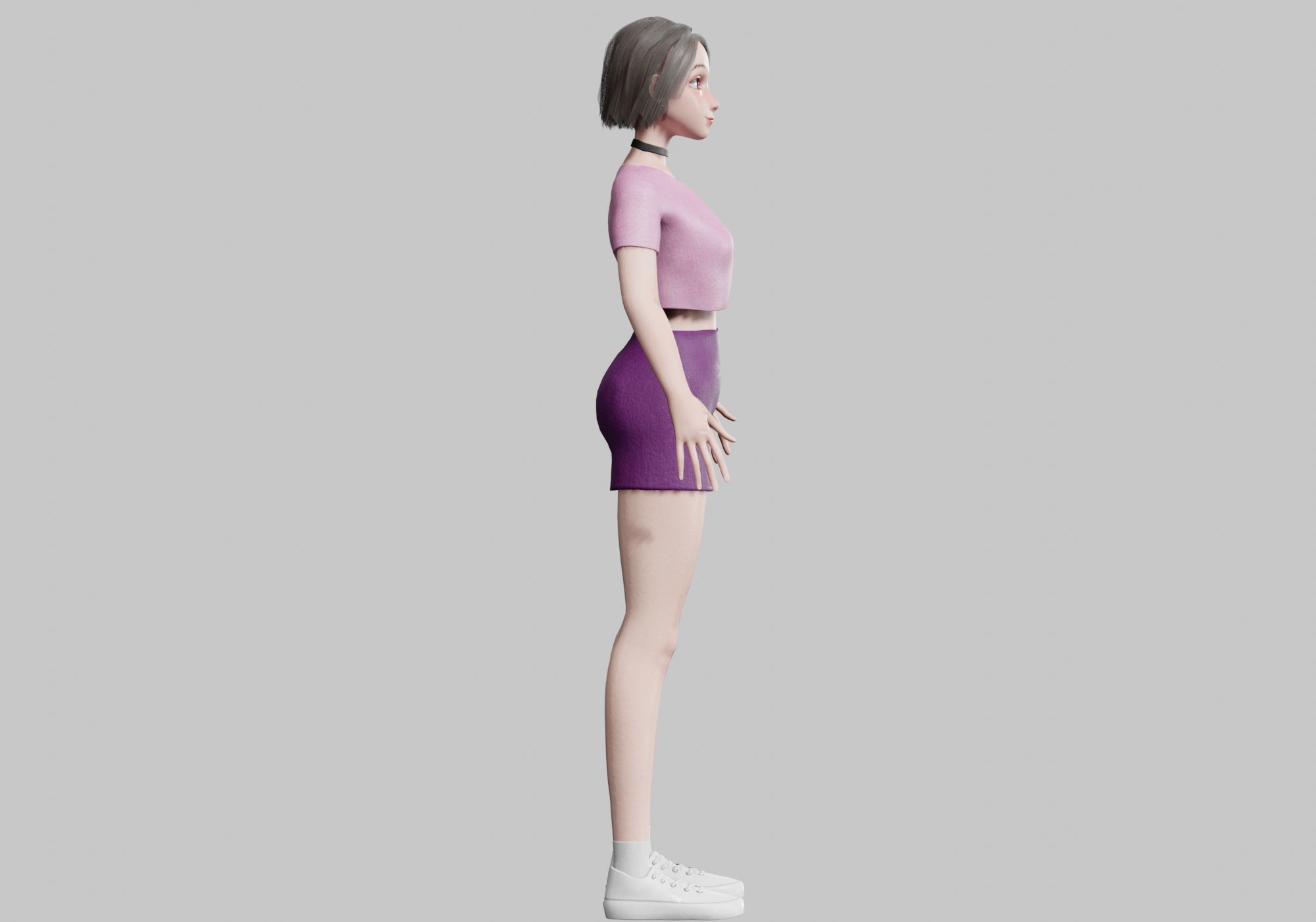 Standard Pretty woman V29159  Low-poly 3D model_4