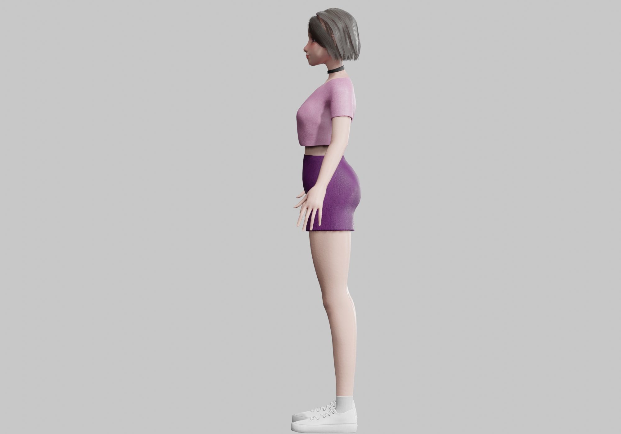 Standard Pretty woman V29159  Low-poly 3D model_7
