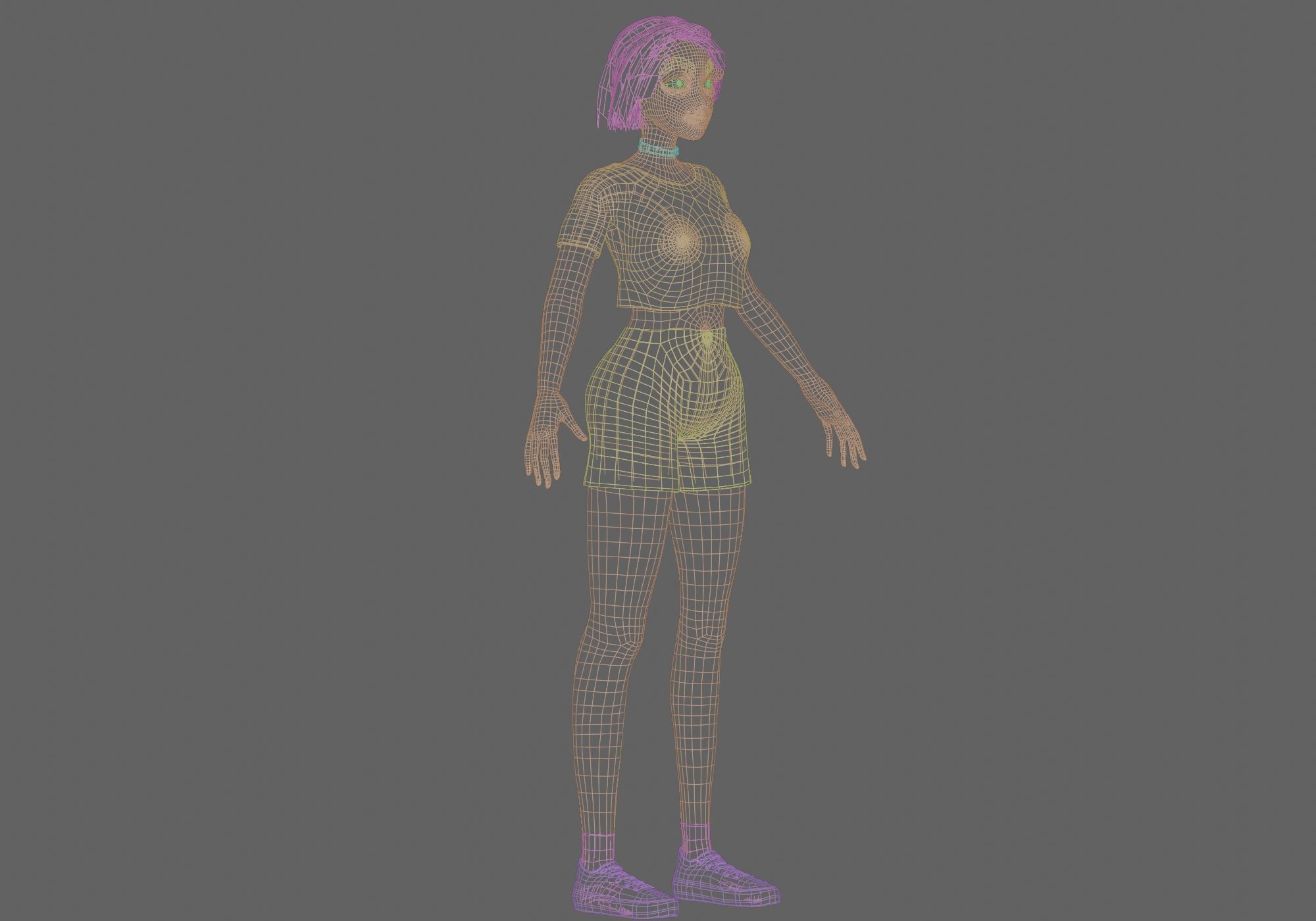 Standard Pretty woman V29159  Low-poly 3D model_10
