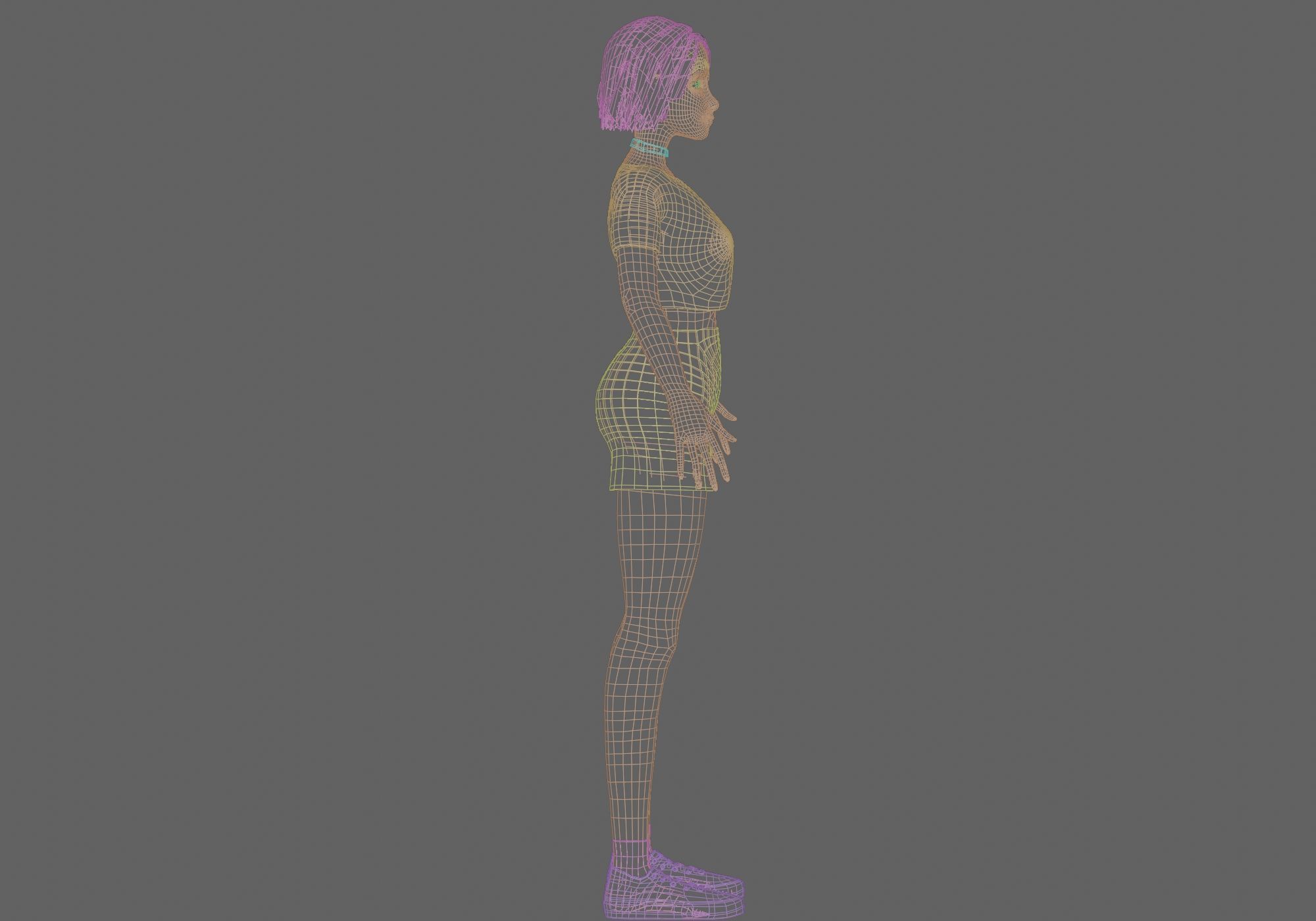 Standard Pretty woman V29159  Low-poly 3D model_11