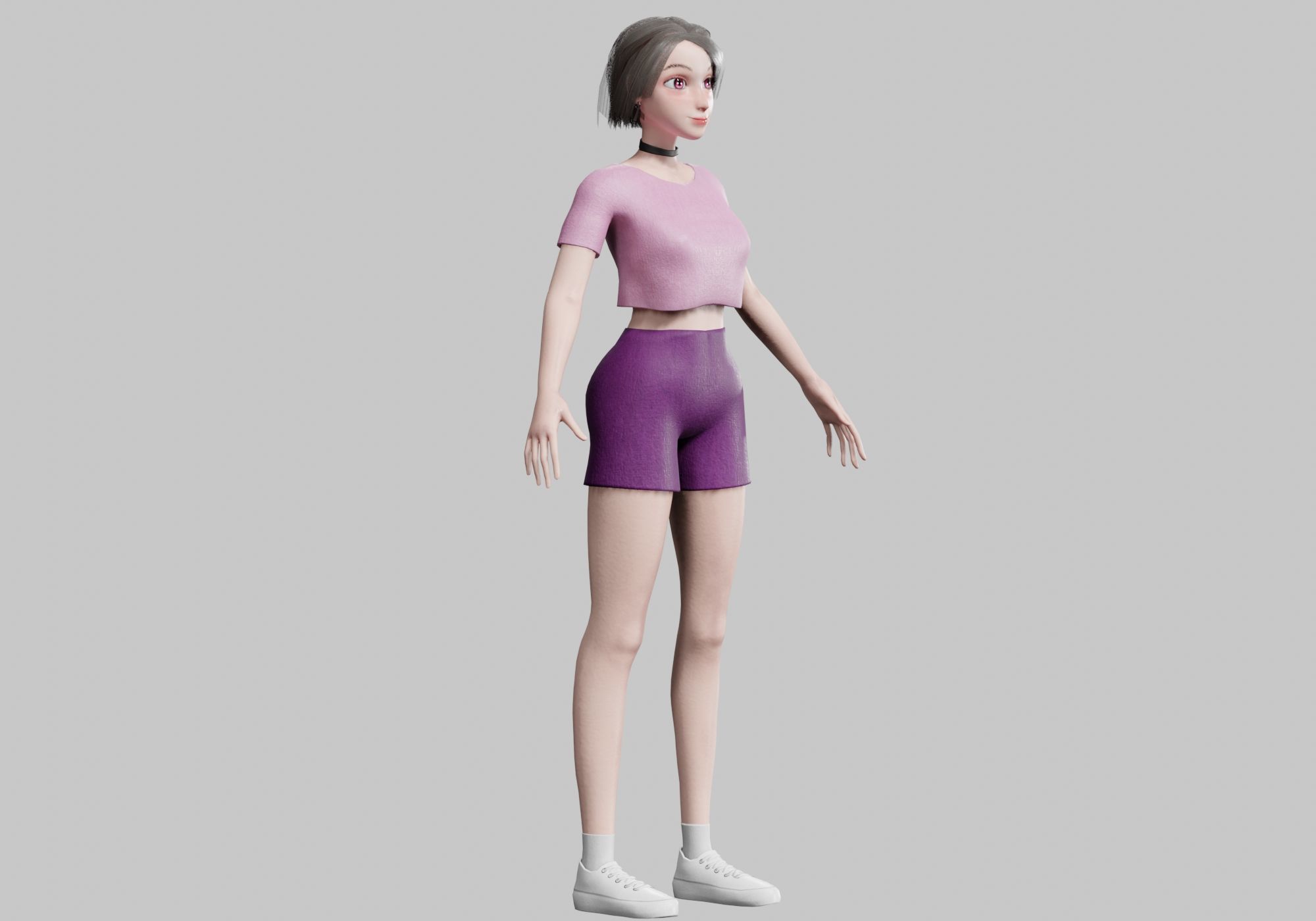 Standard Pretty woman V29159  Low-poly 3D model_3
