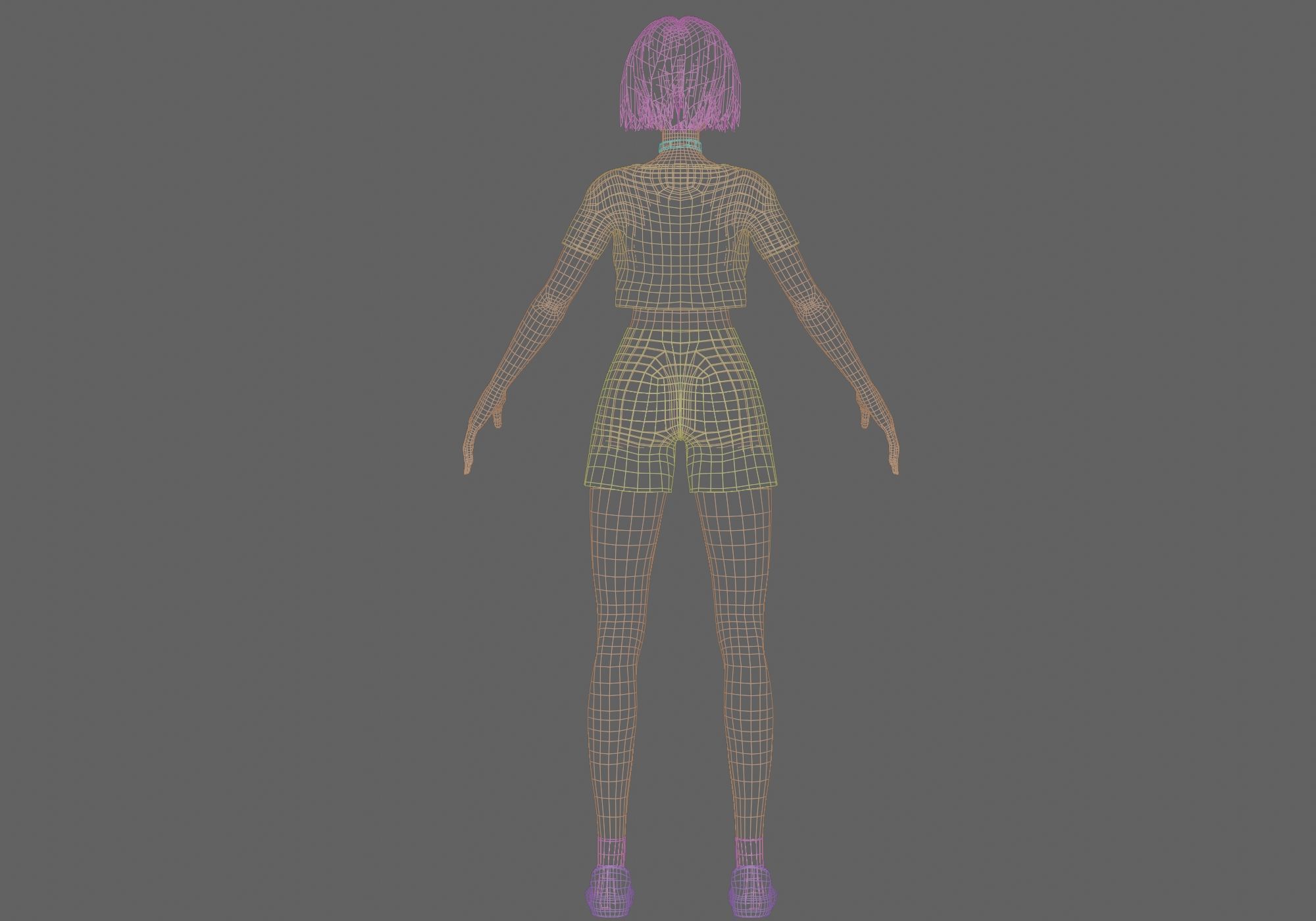Standard Pretty woman V29159  Low-poly 3D model_13