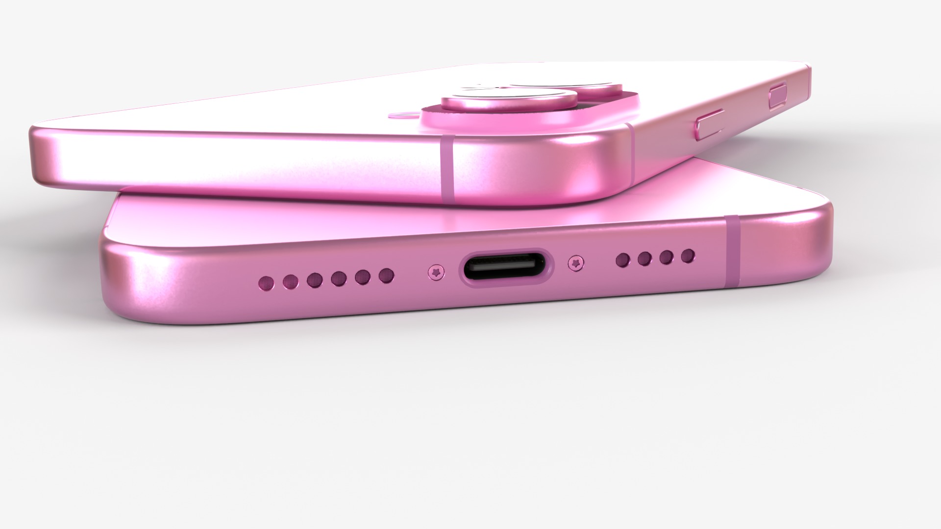 Apple iPhone 16 and 16 Plus Pink 3D model_9