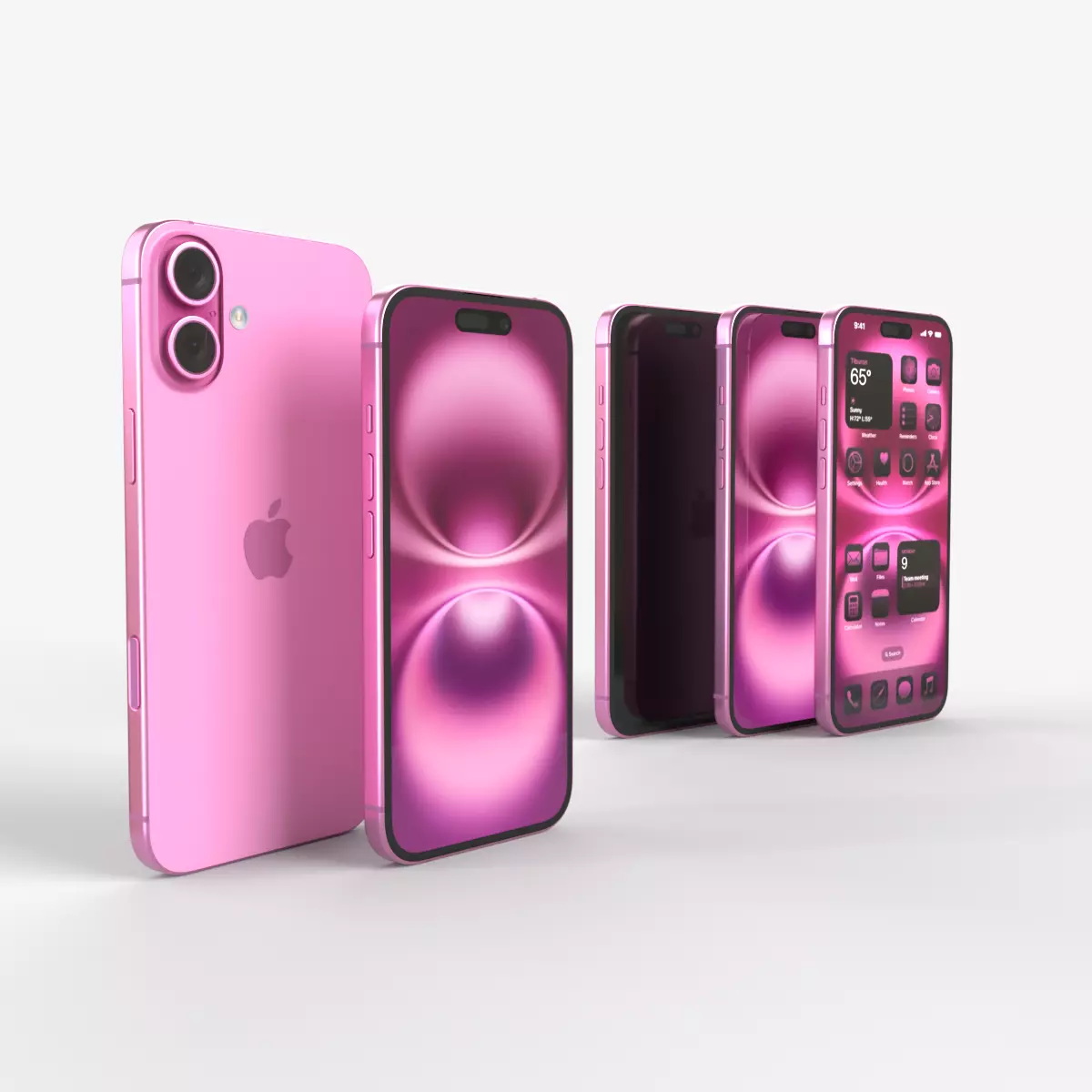 Apple iPhone 16 and 16 Plus Pink 3D model_0