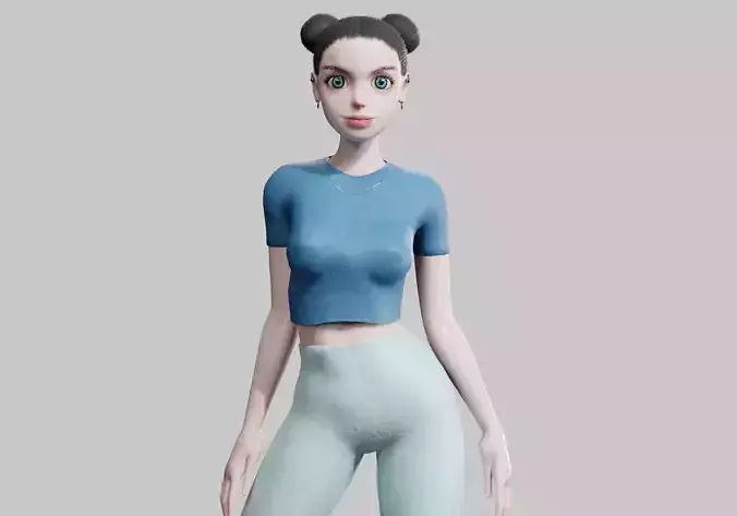 Basic Pretty Woman V23423 Low-poly 3D model