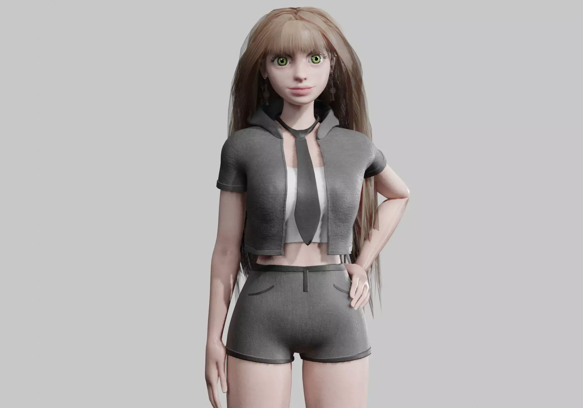 Basic cute Woman V37088 Low-poly 3D model