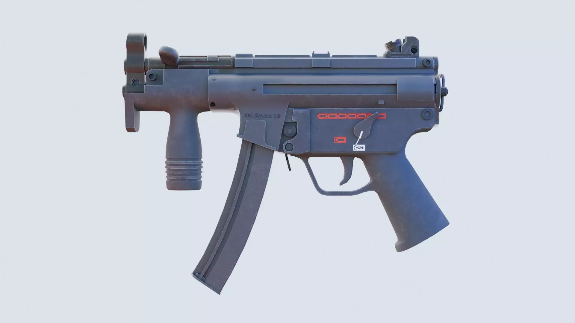 Submachine gun MP5K 3D model_0