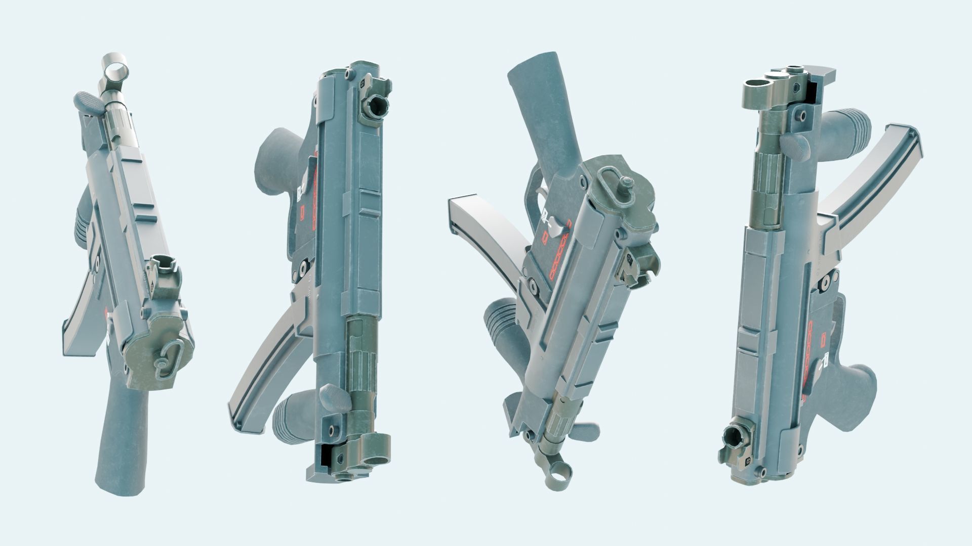 Submachine gun MP5K 3D model_4