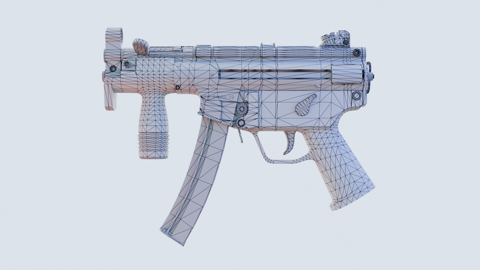 Submachine gun MP5K 3D model_1