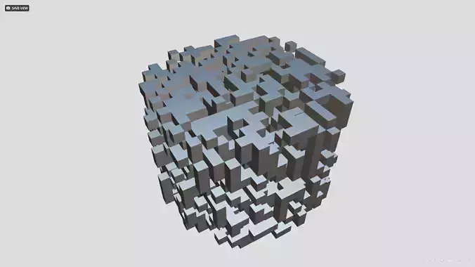 Voxel Maze Cylinder 3D model