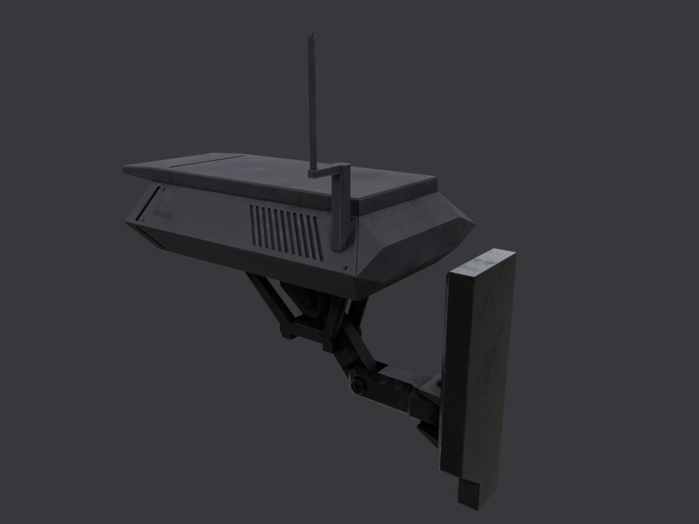 Security Camera Dark Futuristic Low-poly 3D model_4