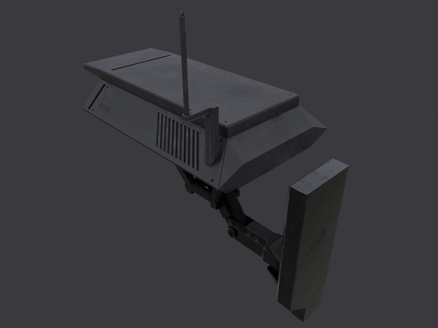 Security Camera Dark Futuristic Low-poly 3D model_11