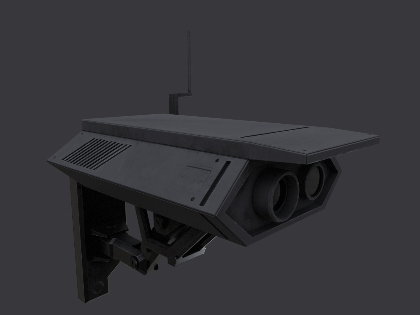 Security Camera Dark Futuristic Low-poly 3D model_2
