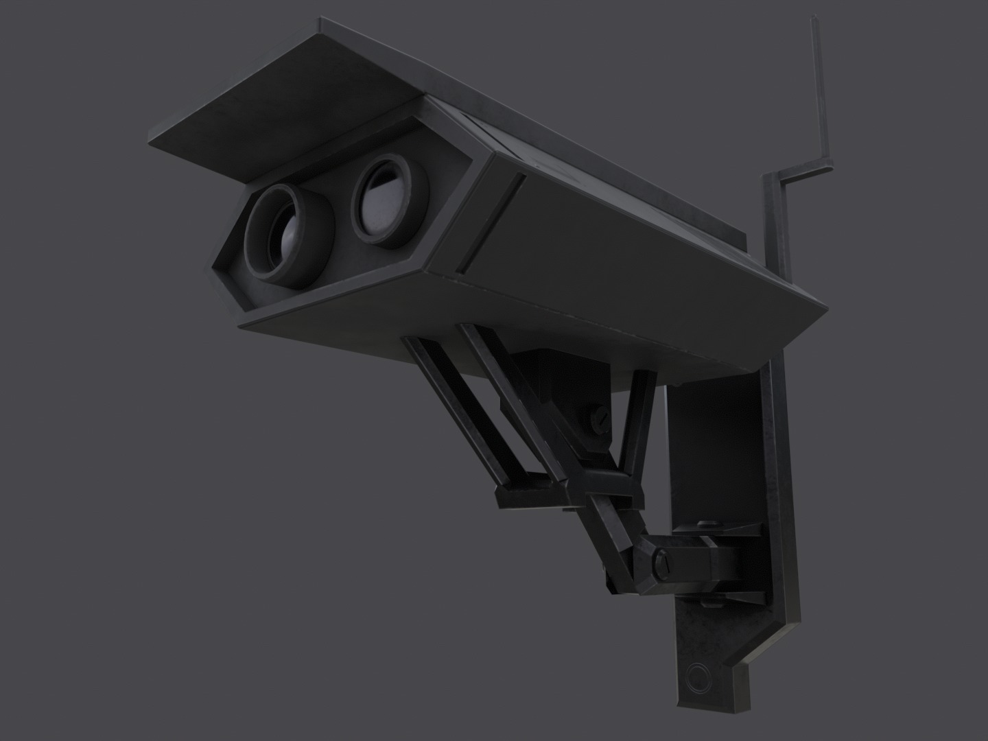 Security Camera Dark Futuristic Low-poly 3D model_3
