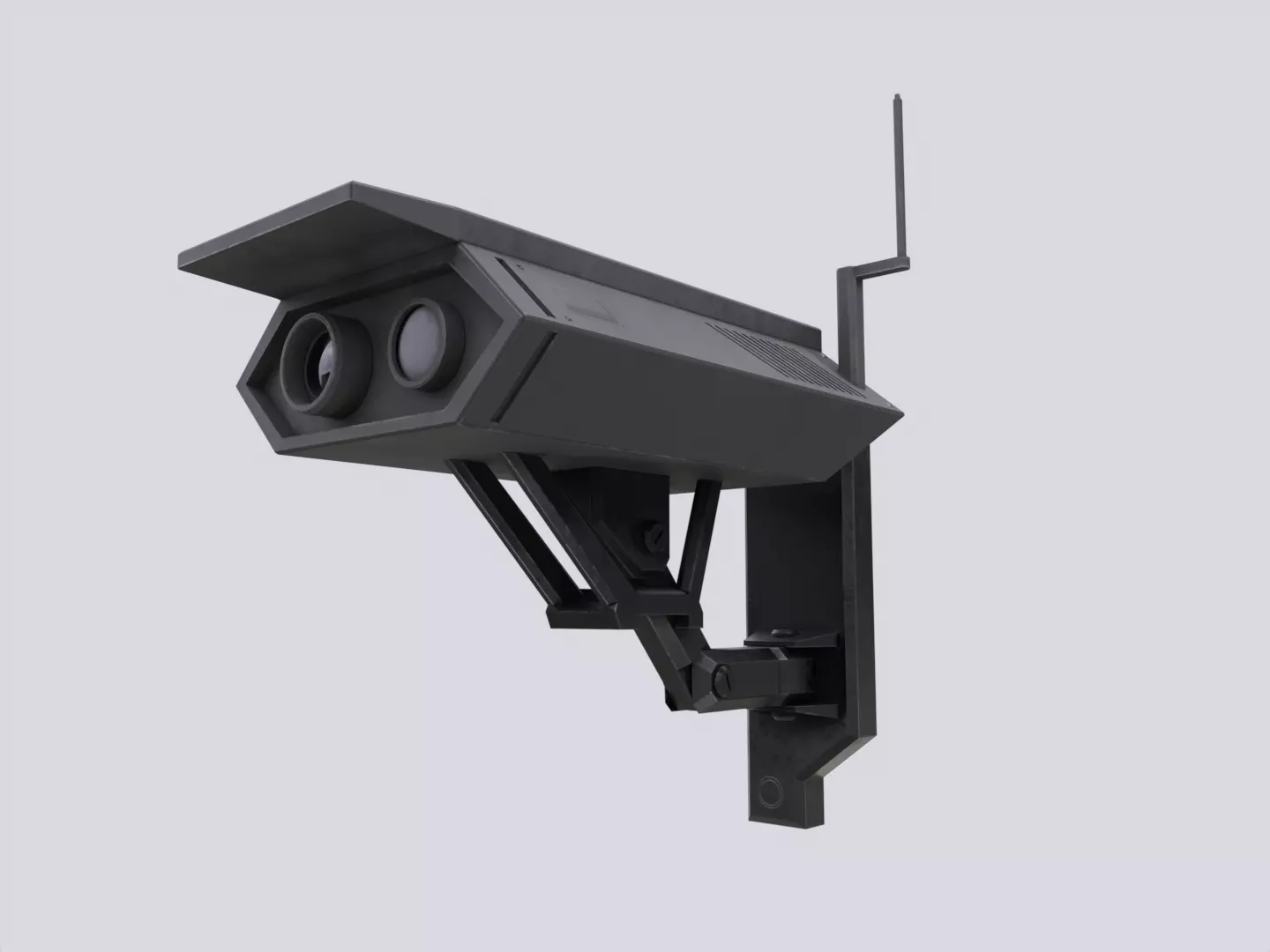 Security Camera Dark Futuristic Low-poly 3D model_0