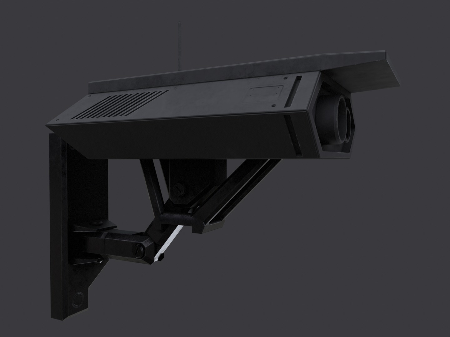 Security Camera Dark Futuristic Low-poly 3D model_13