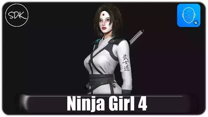 Ninja Girl 4 Low-poly 3D model