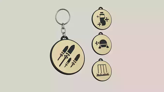 Deadlock McGinnis 04 Skills Set Keychain STL - Bonus Gift 3D print model
