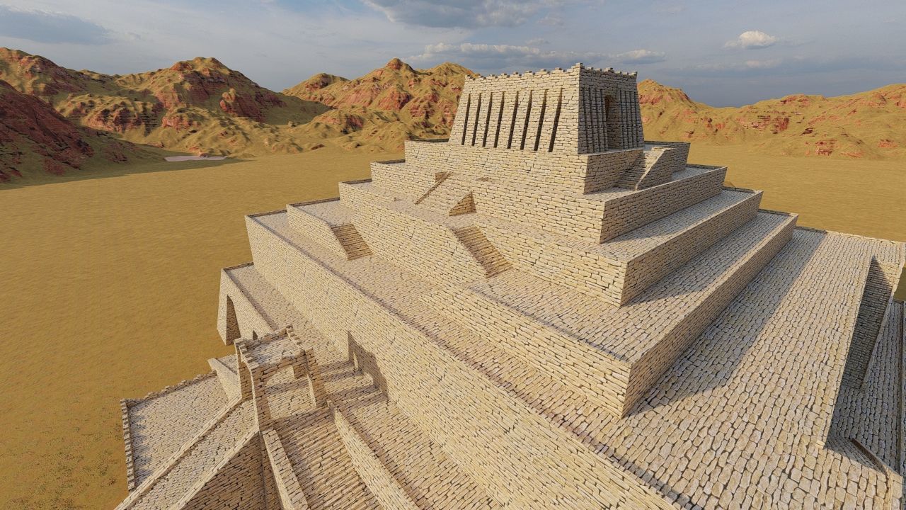 Zigurat ancient pyramid-Ziggurat Temple 3D model_24