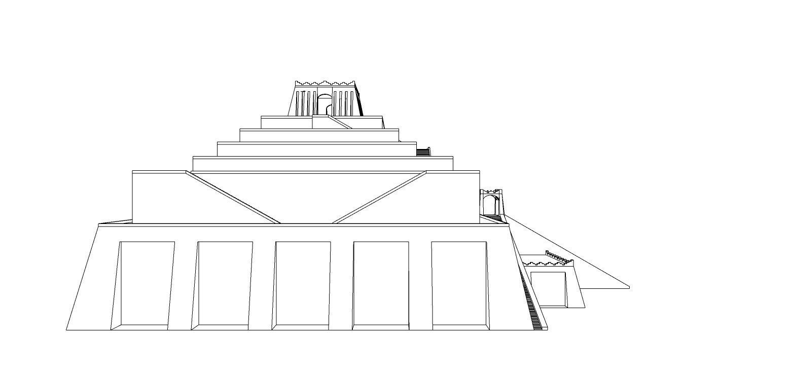 Zigurat ancient pyramid-Ziggurat Temple 3D model_23