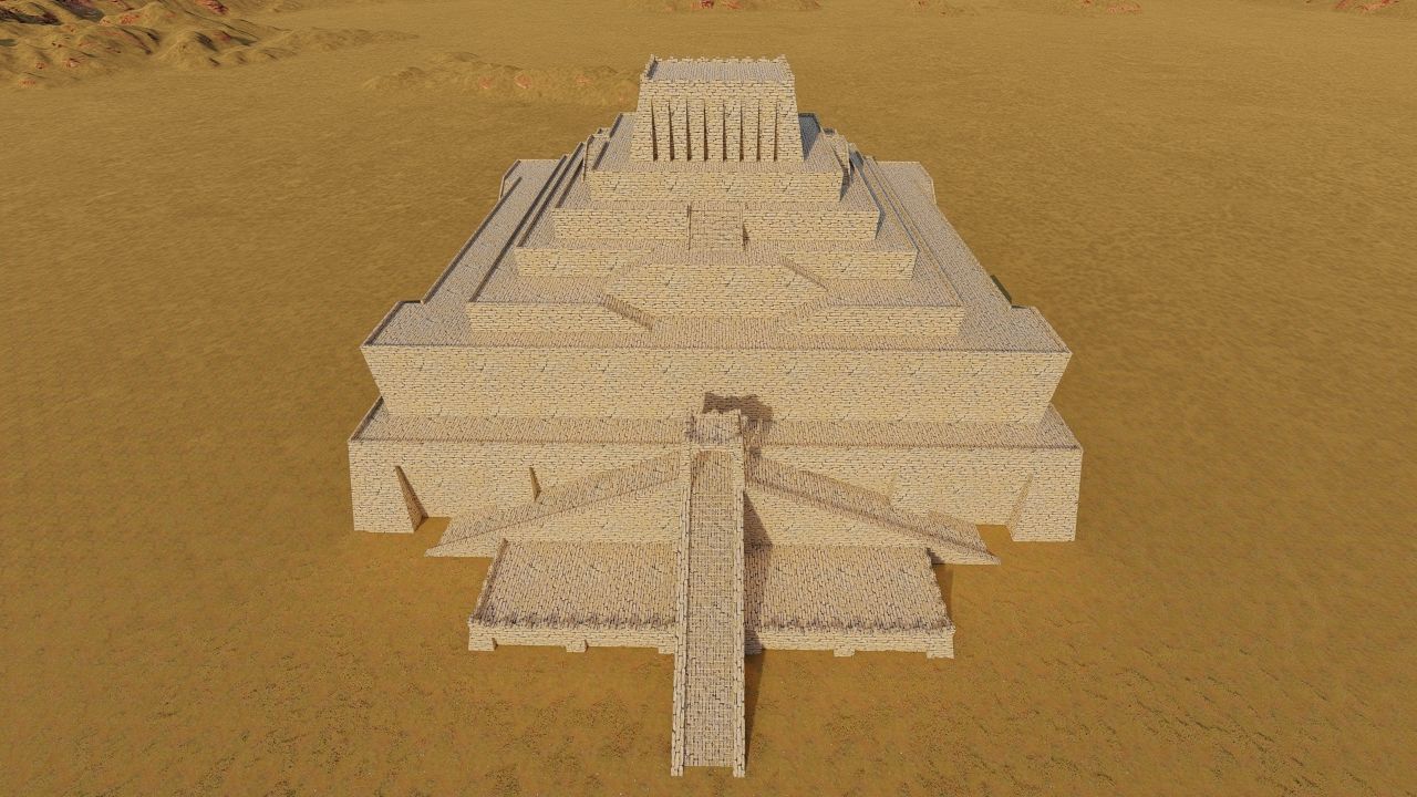 Zigurat ancient pyramid-Ziggurat Temple 3D model_16