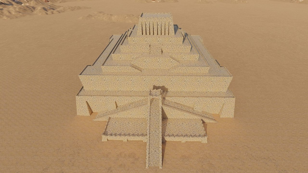 Zigurat ancient pyramid-Ziggurat Temple 3D model_11