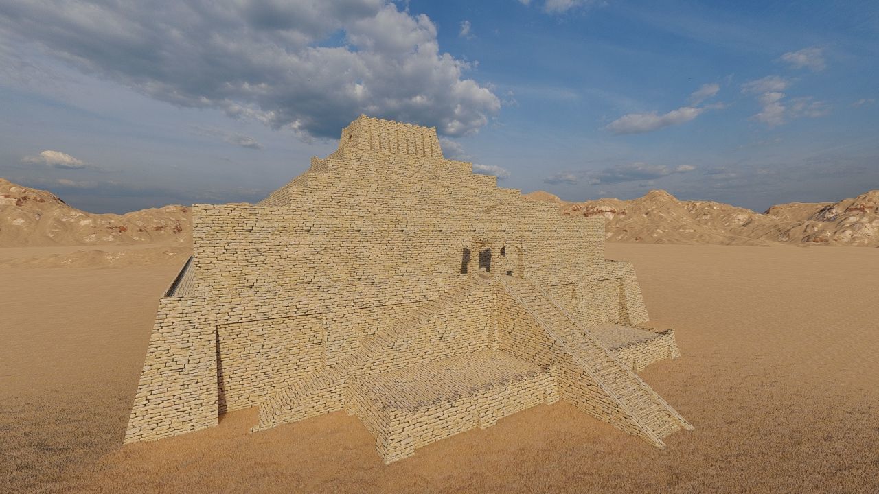 Zigurat ancient pyramid-Ziggurat Temple 3D model_8