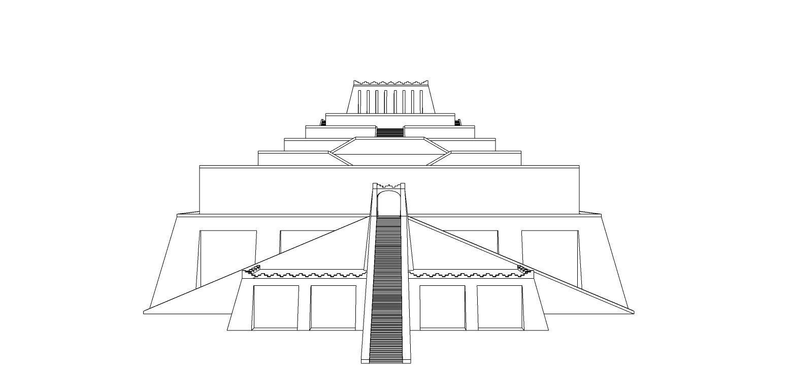 Zigurat ancient pyramid-Ziggurat Temple 3D model_22