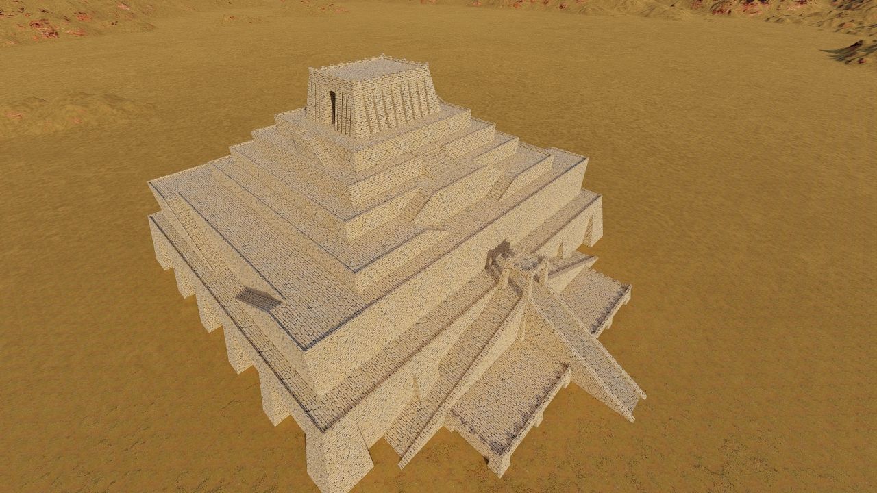 Zigurat ancient pyramid-Ziggurat Temple 3D model_19