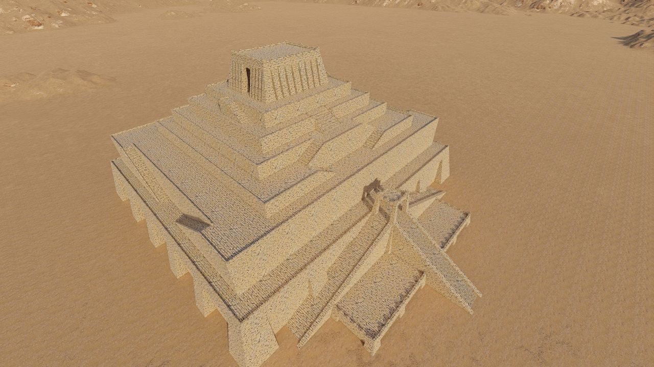 Zigurat ancient pyramid-Ziggurat Temple 3D model_7