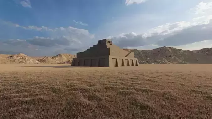 Zigurat ancient pyramid-Ziggurat Temple 3D model
