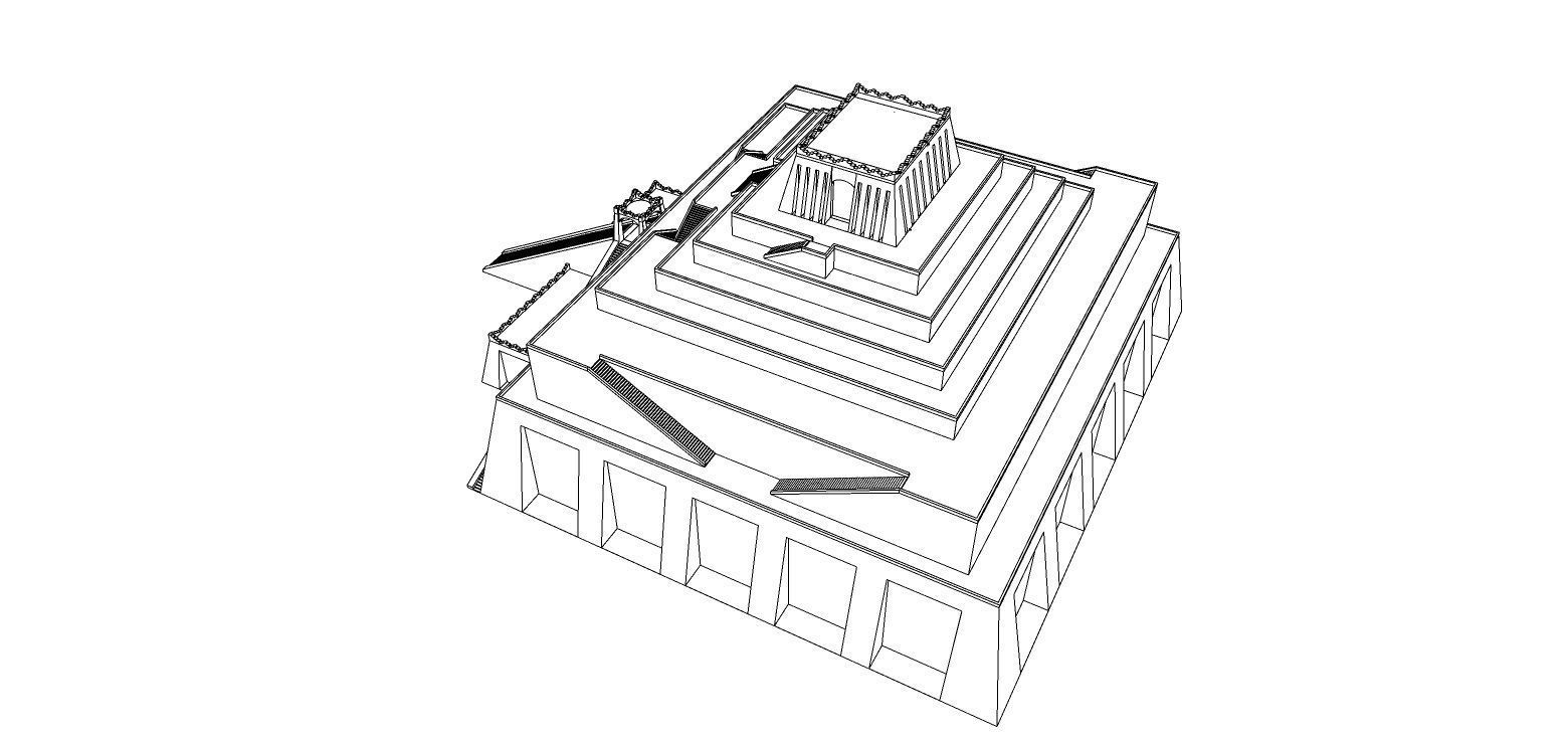 Zigurat ancient pyramid-Ziggurat Temple 3D model_18