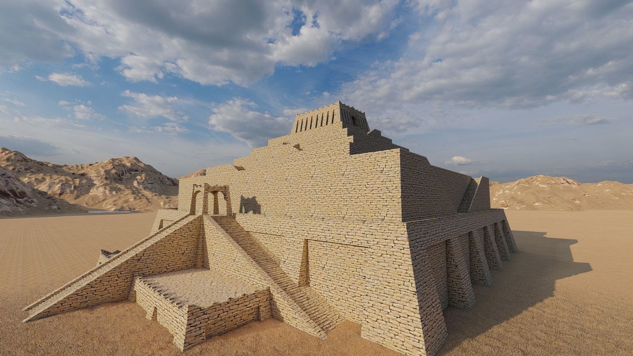 Zigurat ancient pyramid-Ziggurat Temple 3D model_4