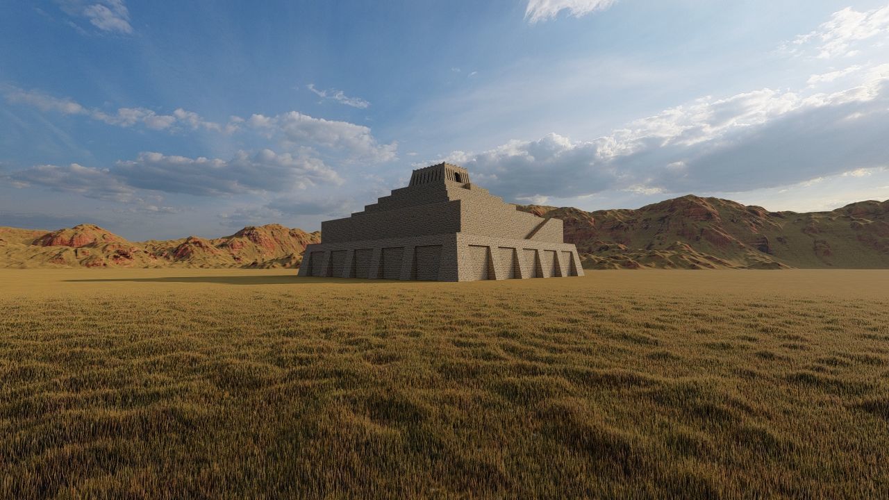 Zigurat ancient pyramid-Ziggurat Temple 3D model_5