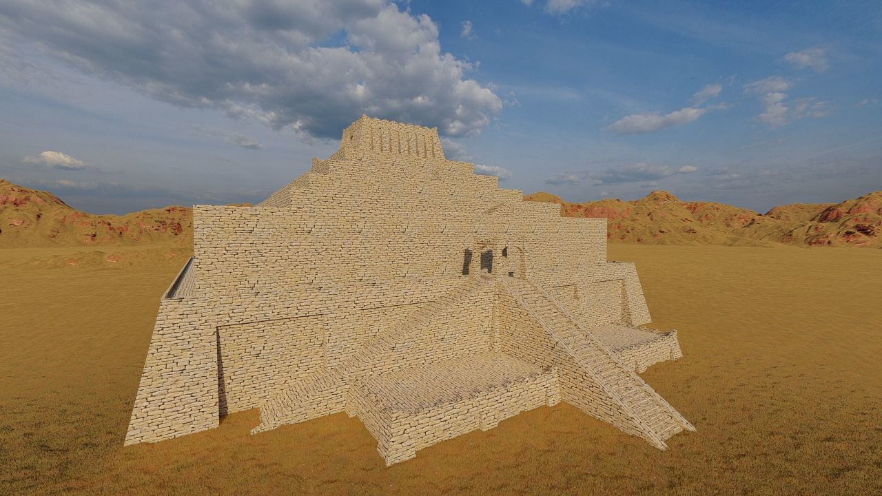 Zigurat ancient pyramid-Ziggurat Temple 3D model_13