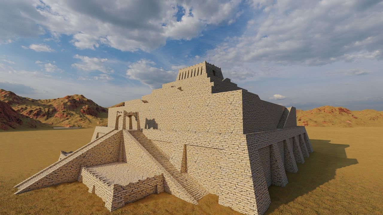 Zigurat ancient pyramid-Ziggurat Temple 3D model_2