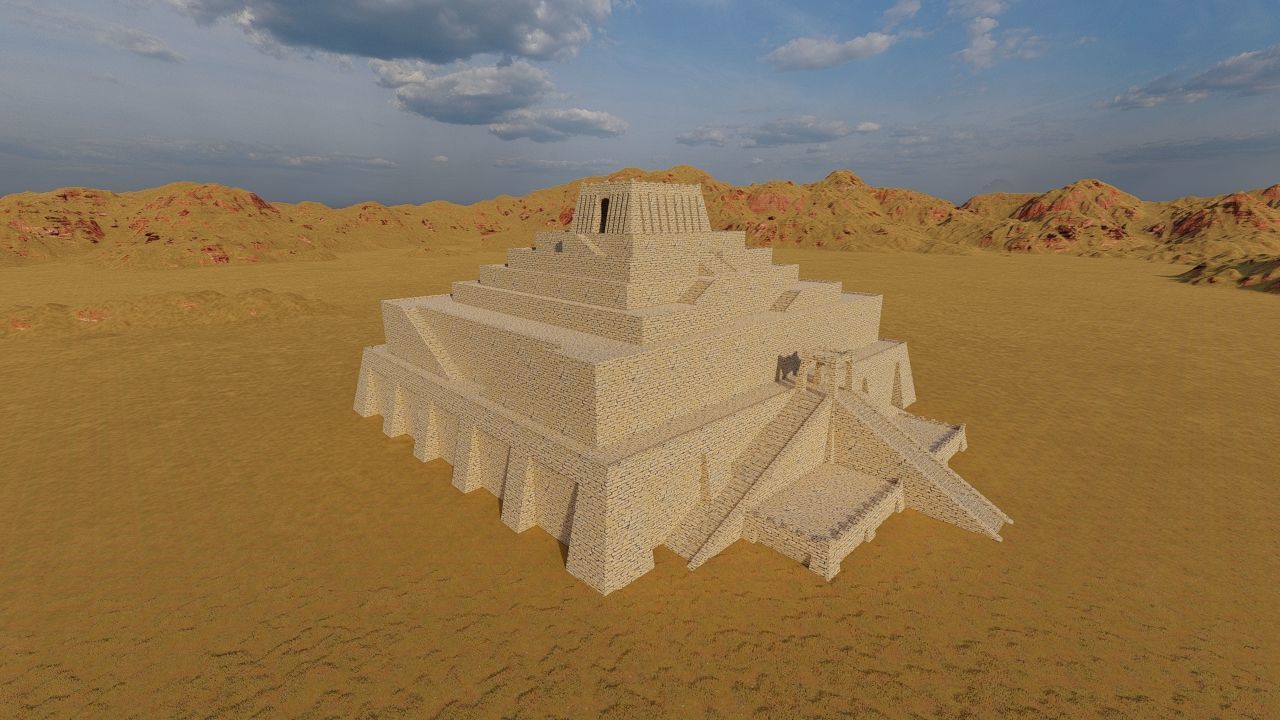 Zigurat ancient pyramid-Ziggurat Temple 3D model_10