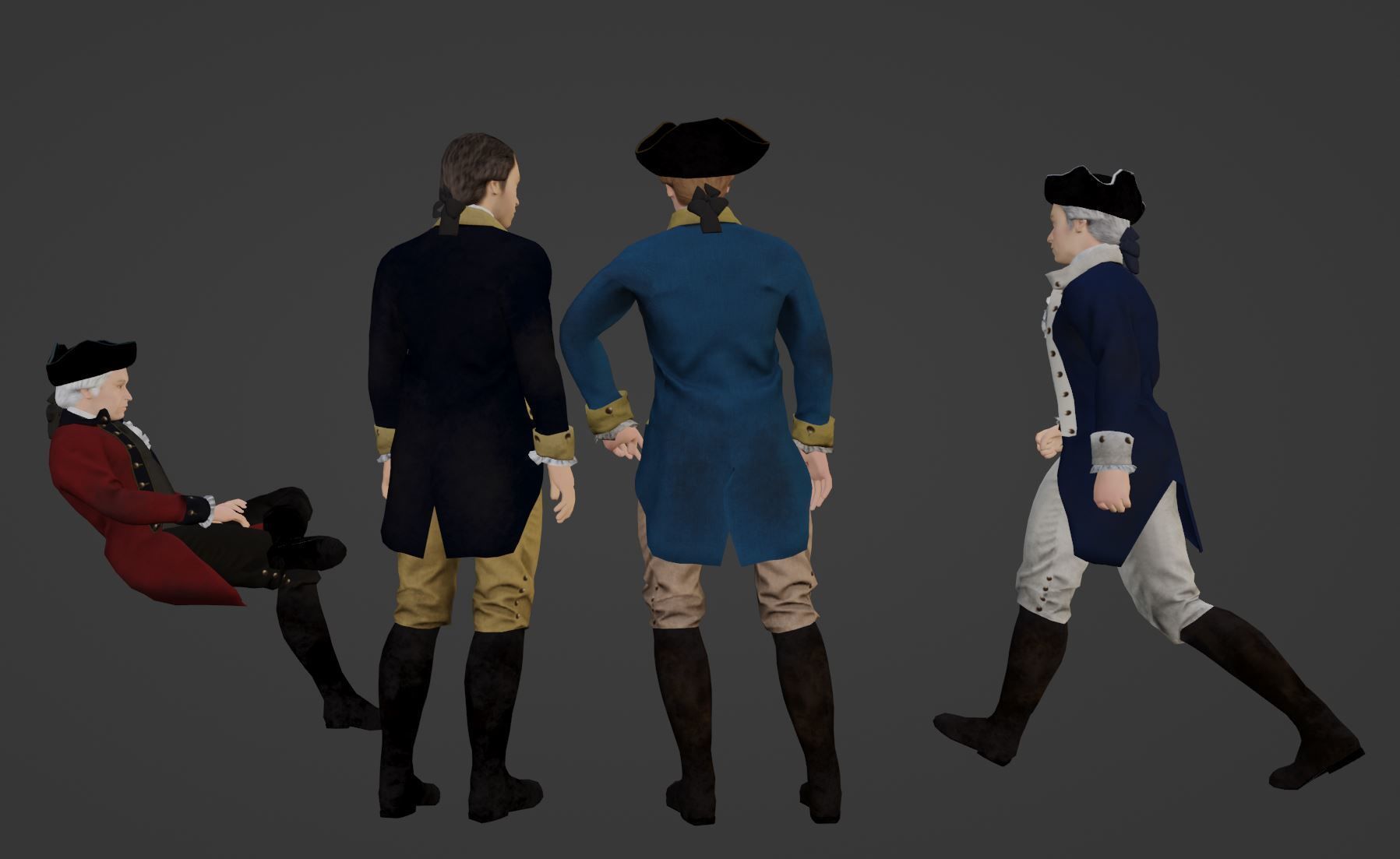 American Revolutionary General Low-poly 3D model_3